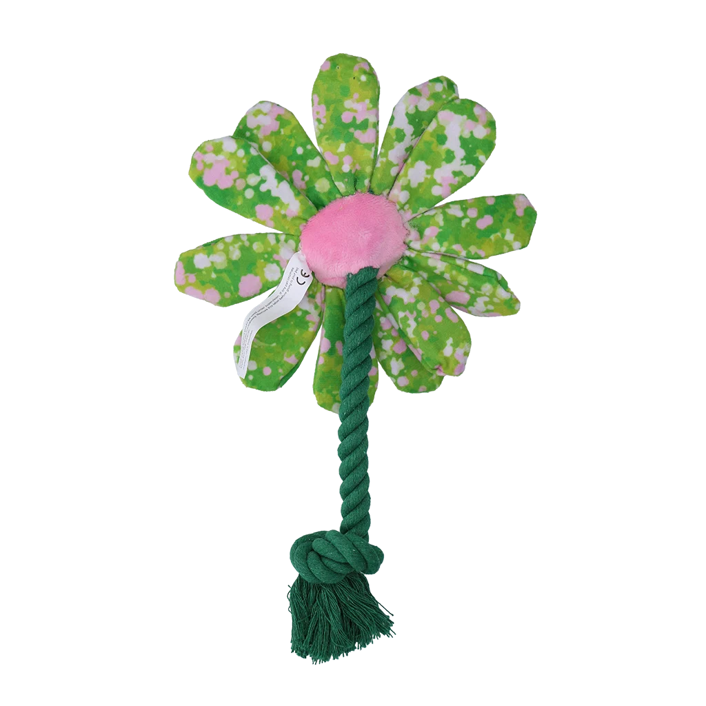 Jucărie de pluș pentru câini, floare cu frânghie S – Garden Paws Flower Summer Shrubs S - imagine 3