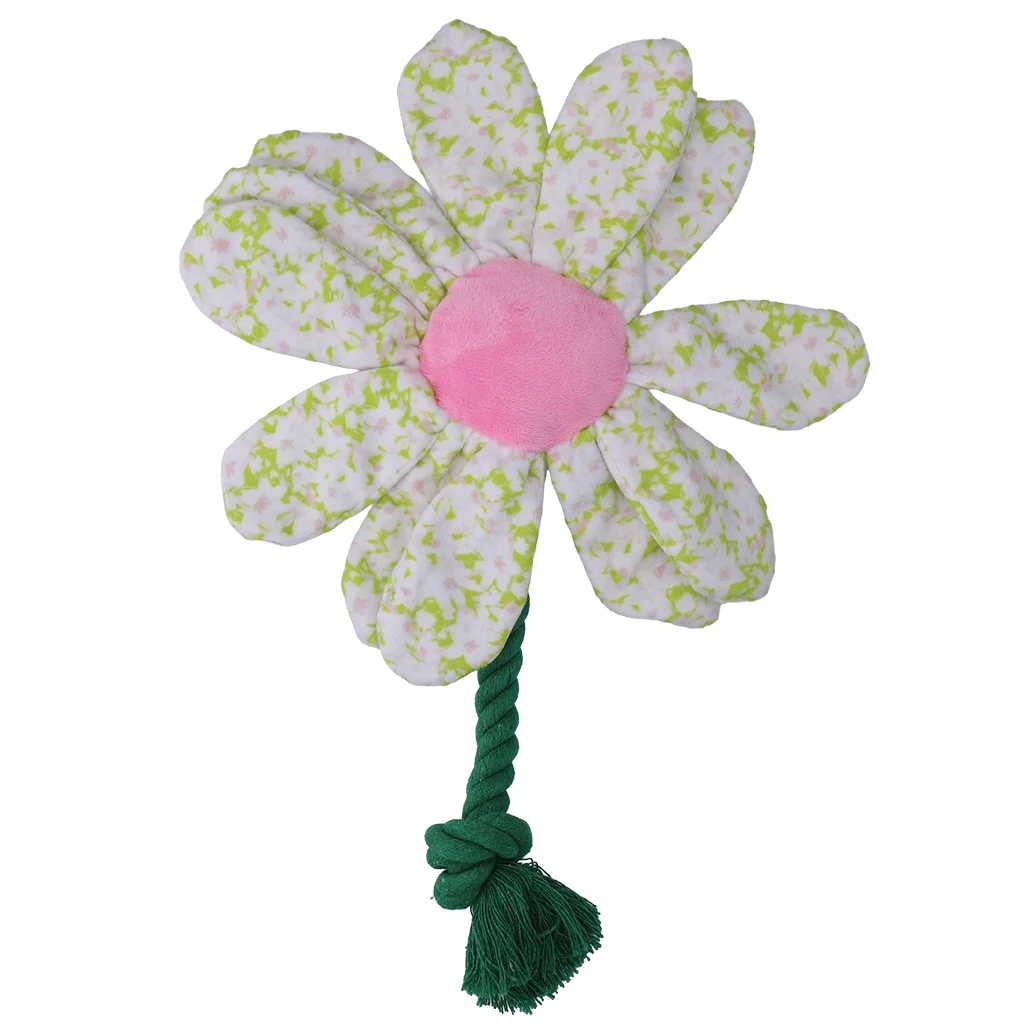 Jucărie de pluș pentru câini, floare cu șnur, M – Garden Paws Flower Spring Sakura - imagine 2