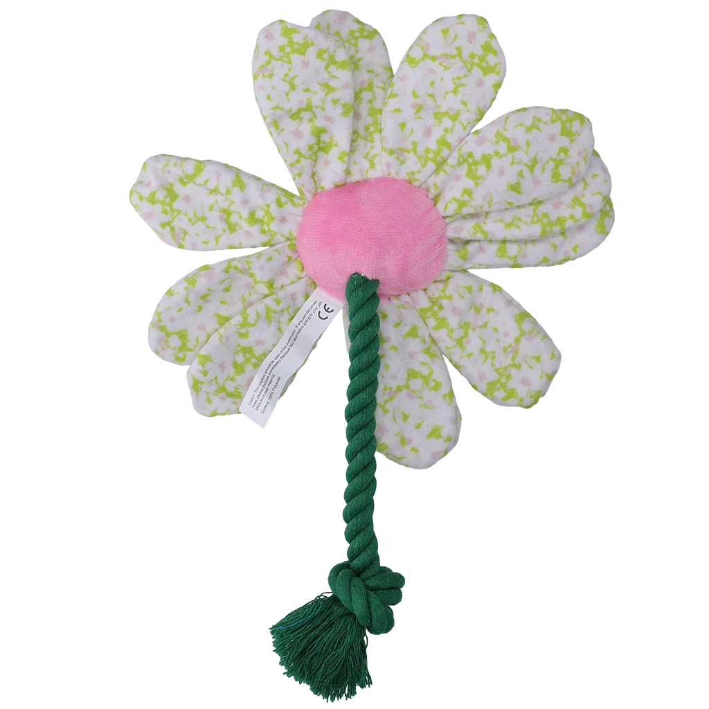 Jucărie de pluș pentru câini, floare cu șnur, M – Garden Paws Flower Spring Sakura - imagine 3