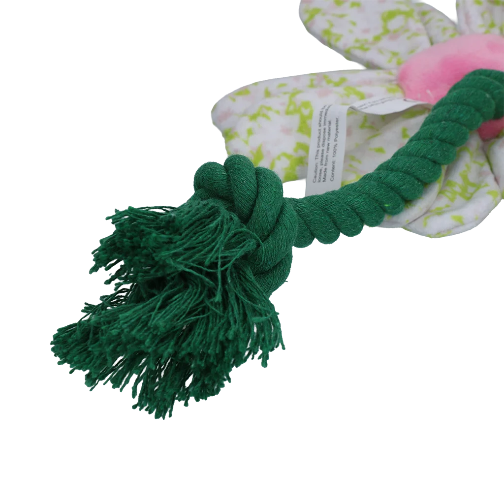 Jucărie de pluș pentru câini, floare cu funie, S – Garden Paws Flower Spring Sakura - imagine 4