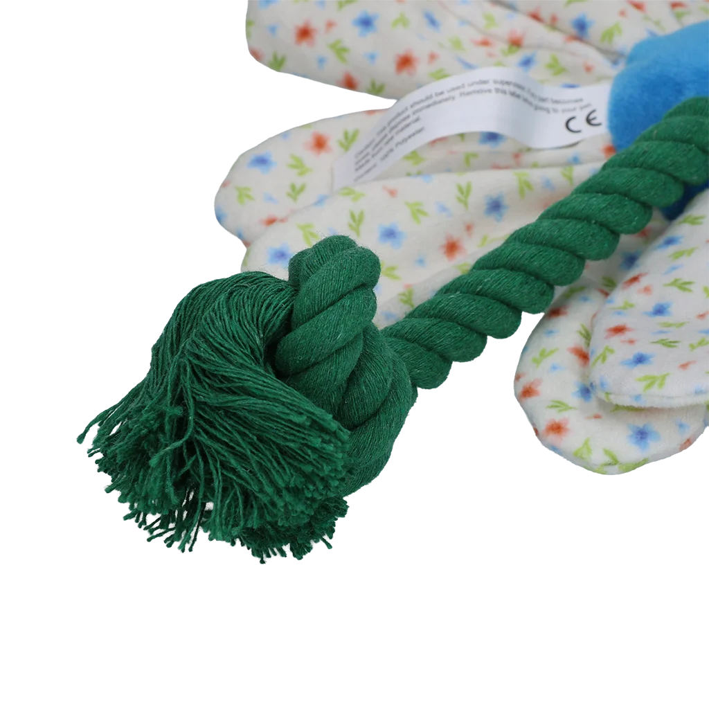Jucărie de pluș pentru câini în formă de floare, cu frânghie, M – Garden Paws Flower Sky Flowers - imagine 4