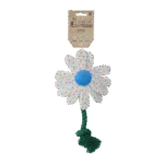 Jucărie de pluș pentru câini în formă de floare, cu frânghie, S – Garden Paws Flower Sky Flowers