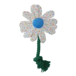 Jucărie de pluș pentru câini în formă de floare, cu frânghie, S – Garden Paws Flower Sky Flowers - imagine 4
