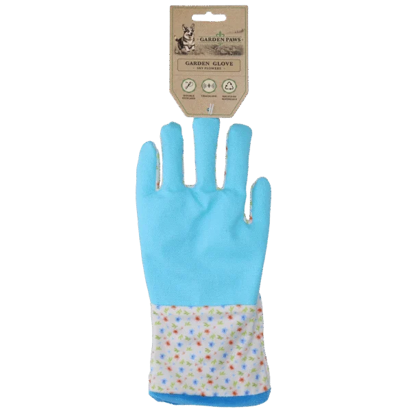 Jucărie de adulmecat cu material foșnitor și spațiu pentru recompense – Garden Paws Garden Glove Sky Flowers