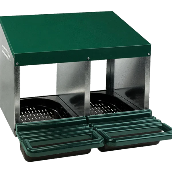 Cuibar pentru găini cu tavă de colectare, 2 compartimente, 53 x 52 x 48 cm – Gaun