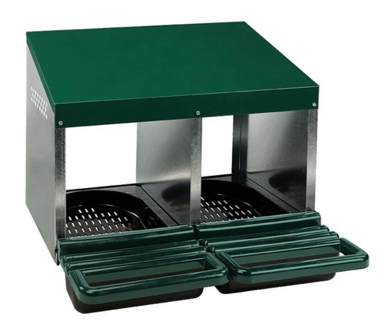 Cuibar pentru găini cu tavă de colectare, 2 compartimente, 53 x 52 x 48 cm – Gaun