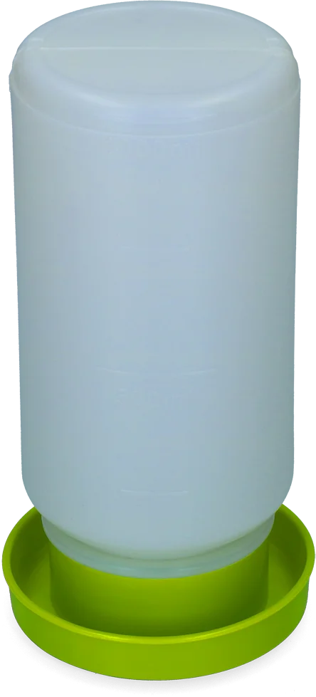 Adăpătoare tip turn pentru găini, din plastic verde, 1 l – Gaun - imagine 1