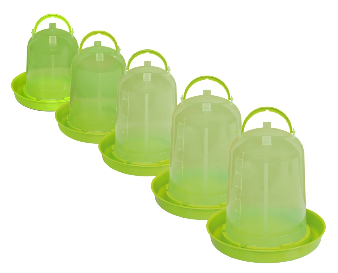 Adăpătoare turn pentru găini din plastic transparent, verde lime, 1,5 l – Gaun - imagine 5