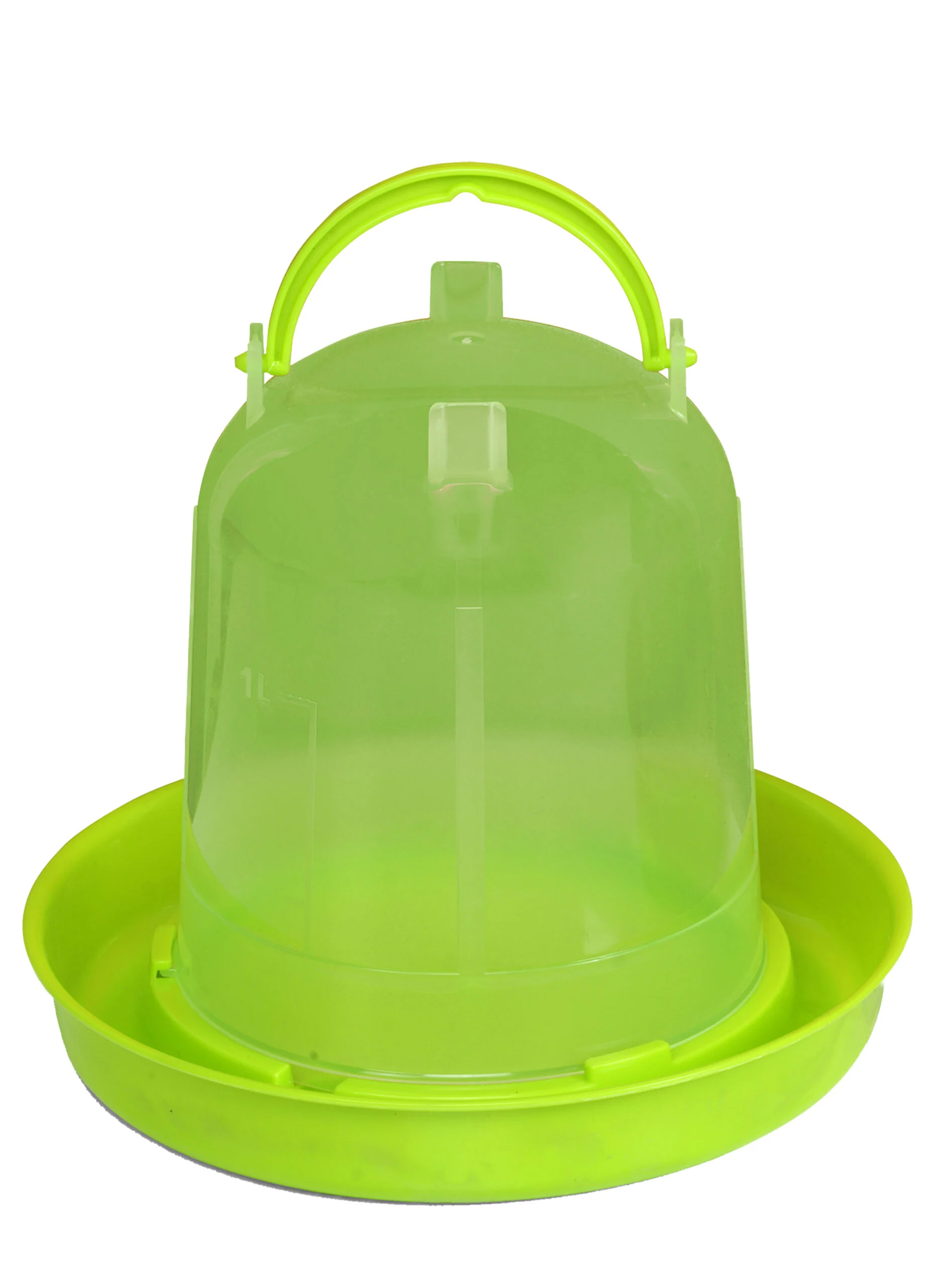 Adăpătoare turn pentru găini din plastic transparent, verde lime, 1,5 l – Gaun - imagine 2