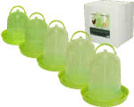Adăpătoare turn pentru găini din plastic transparent, verde lime, 1,5 l – Gaun - imagine 6