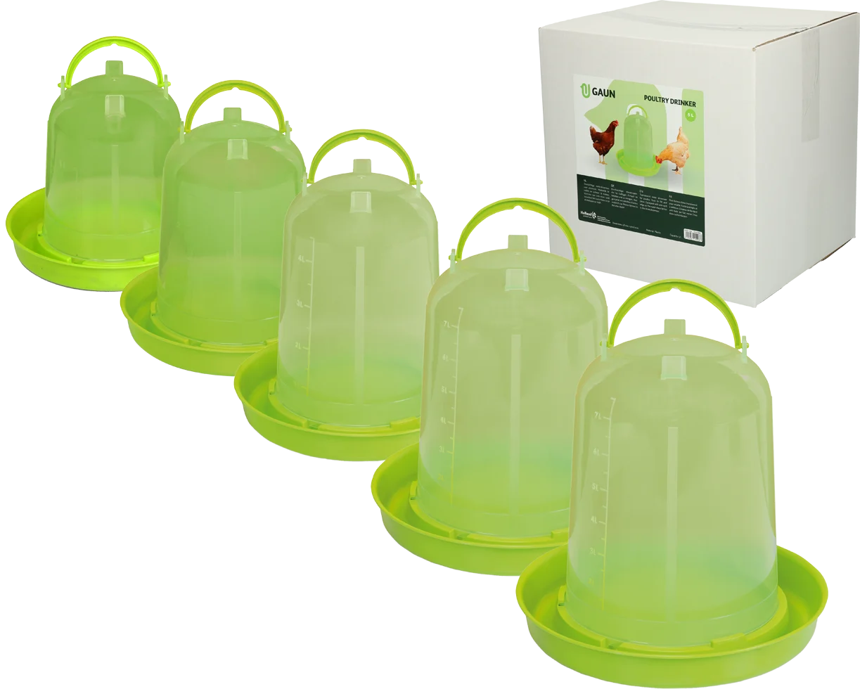 Adăpătoare turn pentru găini din plastic transparent, verde lime, 1,5 l – Gaun - imagine 6