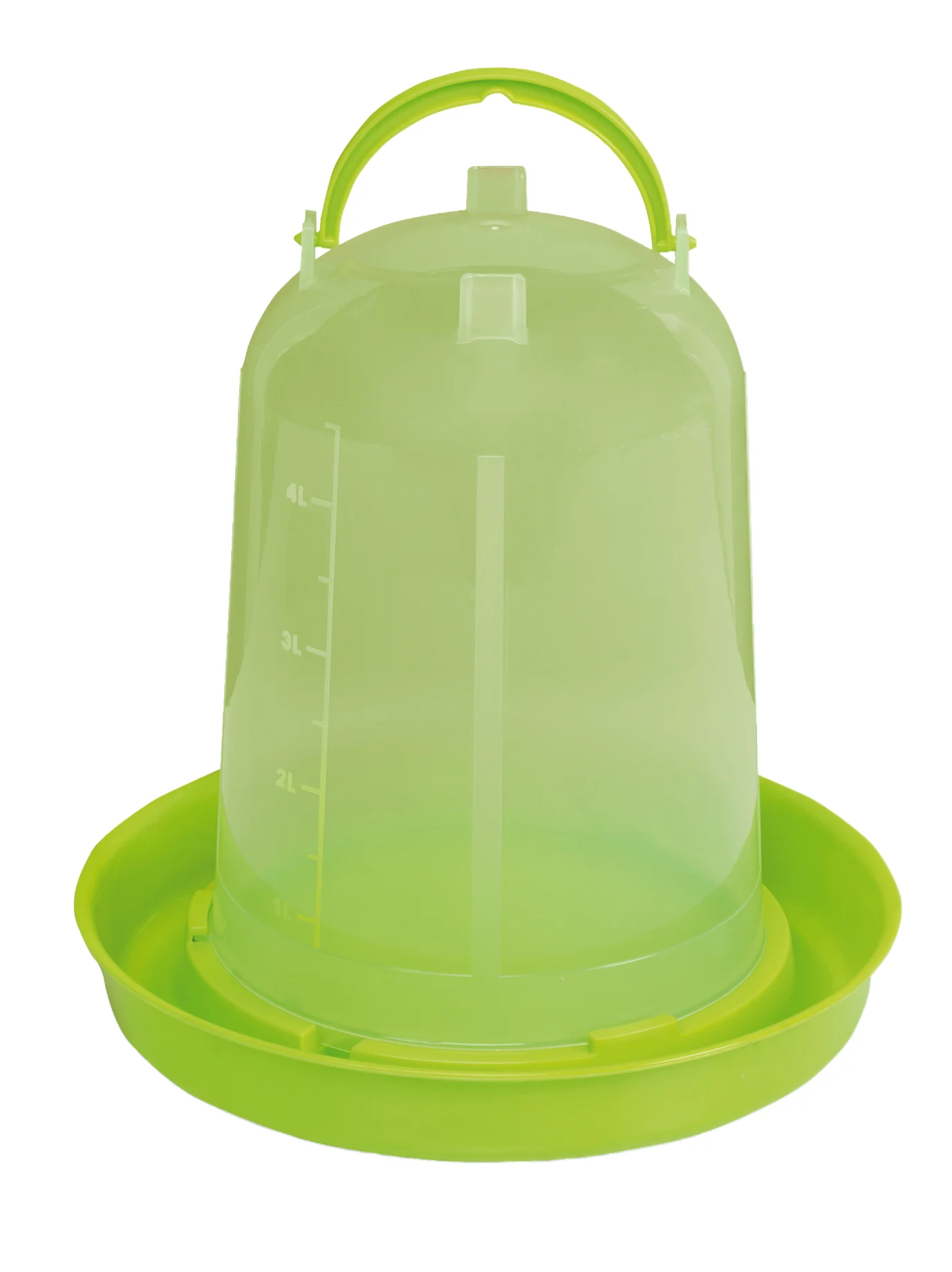 Adăpătoare tip turn pentru găini, din plastic transparent, verde lime, 5 l – Gaun - imagine 2