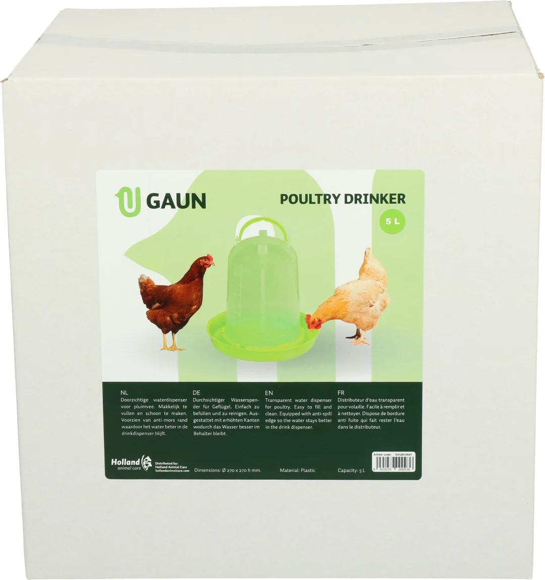 Adăpătoare tip turn pentru găini, din plastic transparent, verde lime, 5 l – Gaun - imagine 4