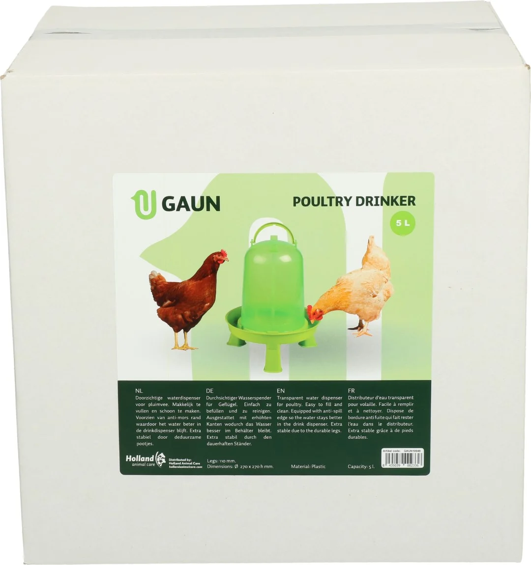 Adăpătoare pentru păsări de curte cu picioare, verde lime, 5 l – Gaun - imagine 4