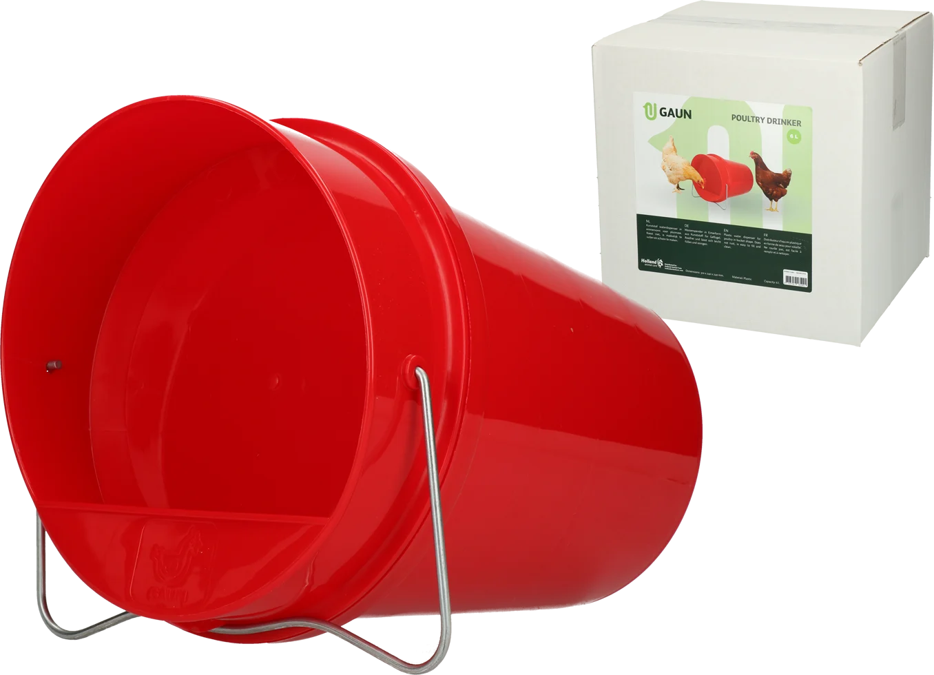 Găleată din plastic pentru adăparea găinilor, 6 l, roșie – Gaun - imagine 1