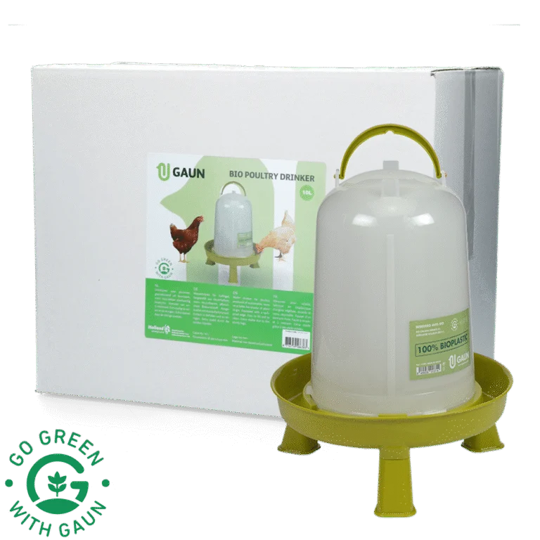 Adăpător turn pentru găini, cu picioare, din plastic reciclat, verde lime, 10 l – Gaun Bio