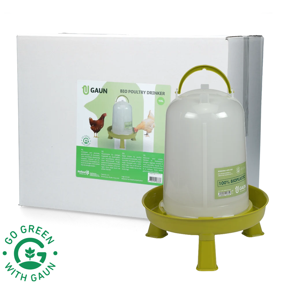 Adăpător turn pentru găini, cu picioare, din plastic reciclat, verde lime, 10 l – Gaun Bio - imagine 1