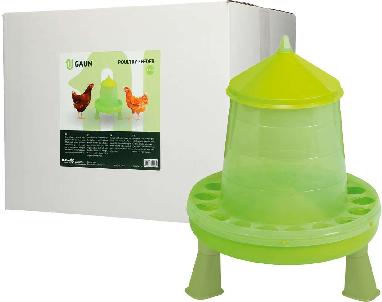 GAUN11152.png Turn pentru furaje pentru păsări, cu picioare, verde lime, 4 kg – Gaun - imagine 1