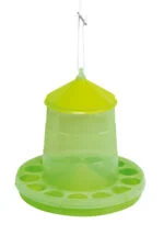 Hrănitor tip turn pentru păsări de curte, din bioplastic transparent, verde lime, 2 kg – Gaun Bio Green Lemon - imagine 2