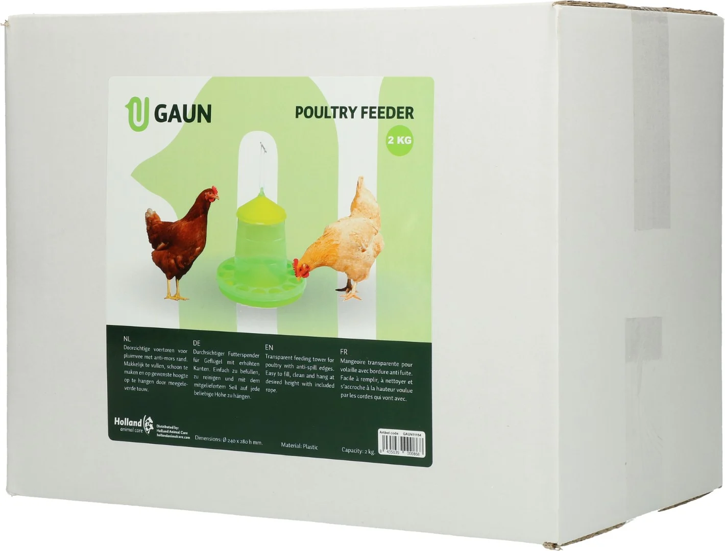 Hrănitor tip turn pentru păsări de curte, din bioplastic transparent, verde lime, 2 kg – Gaun Bio Green Lemon - imagine 4