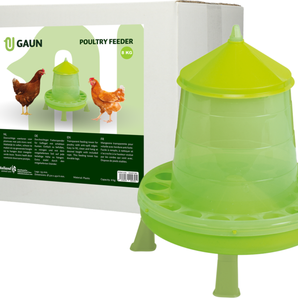 Turn de hrănire pentru păsări de curte, cu piciorușe, verde lime, 8 kg – Gaun