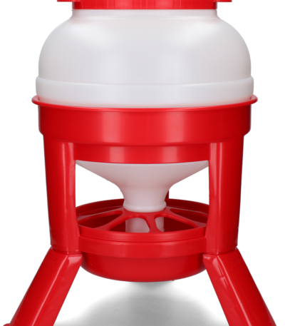 Hrănitoare tip turn pentru păsări de curte, cu picioare, roșie, 20 l – Gaun Hopper