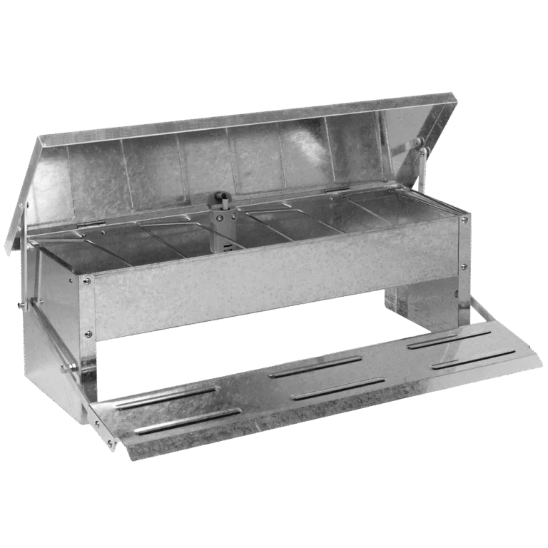 Hrănitoare cu pedală și capac pentru găini, 56 x 36 x 18,5 cm – Gaun