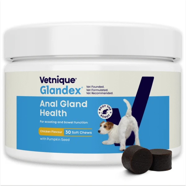 Recompense pentru câini cu aromă de pui și probiotice, 30 de bucăți (120 g) – Glandex Soft Chews