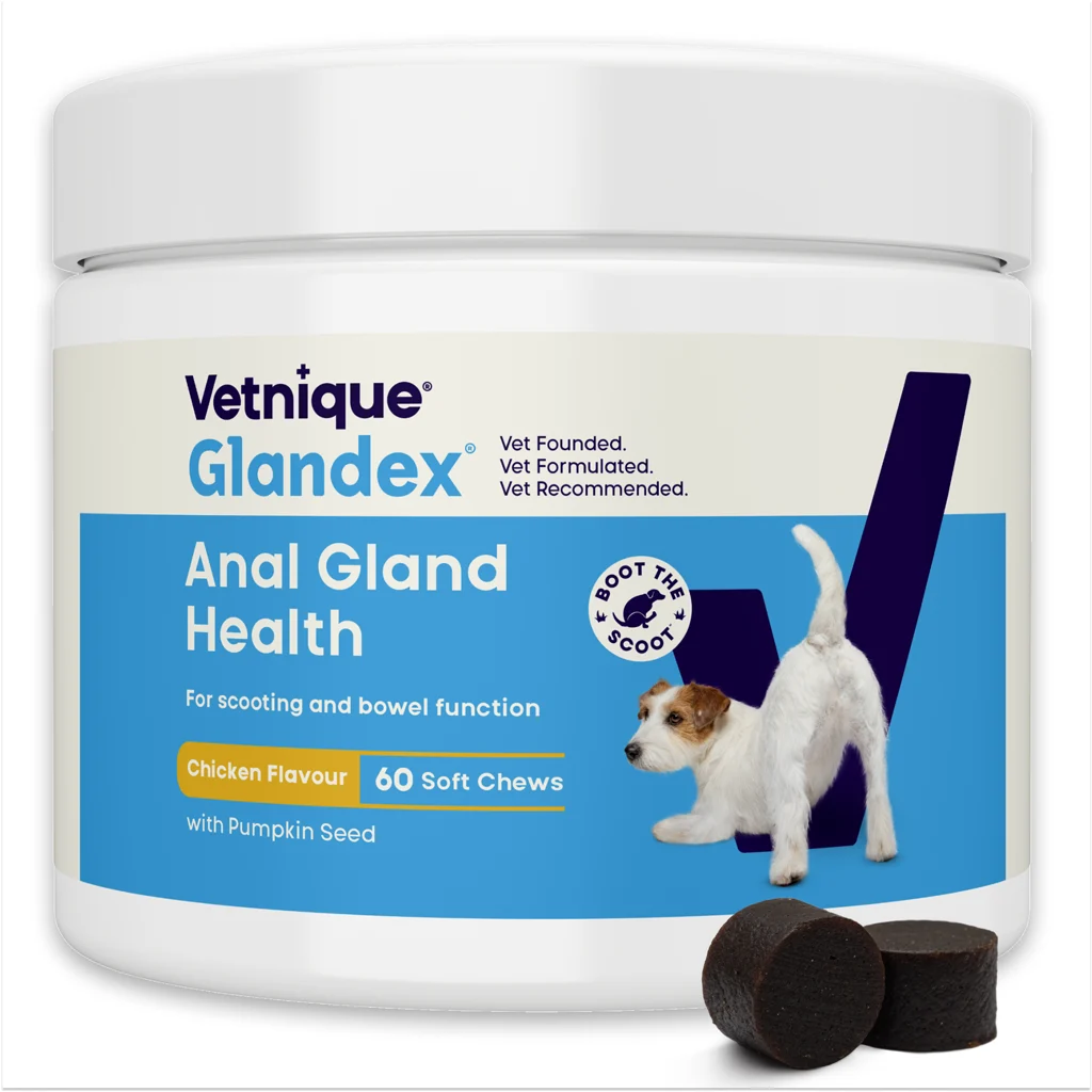 Gustări pentru câini cu aromă de pui și probiotice, 60 de bucăți (240 g) – Glandex Soft Chews - imagine 1