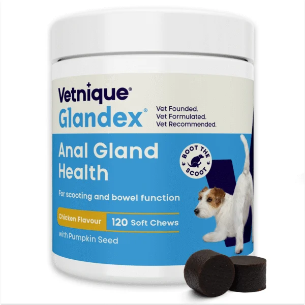 Recompense pentru câini cu aromă de pui și probiotice, 120 de bucăți (480 g) – Glandex Soft Chews