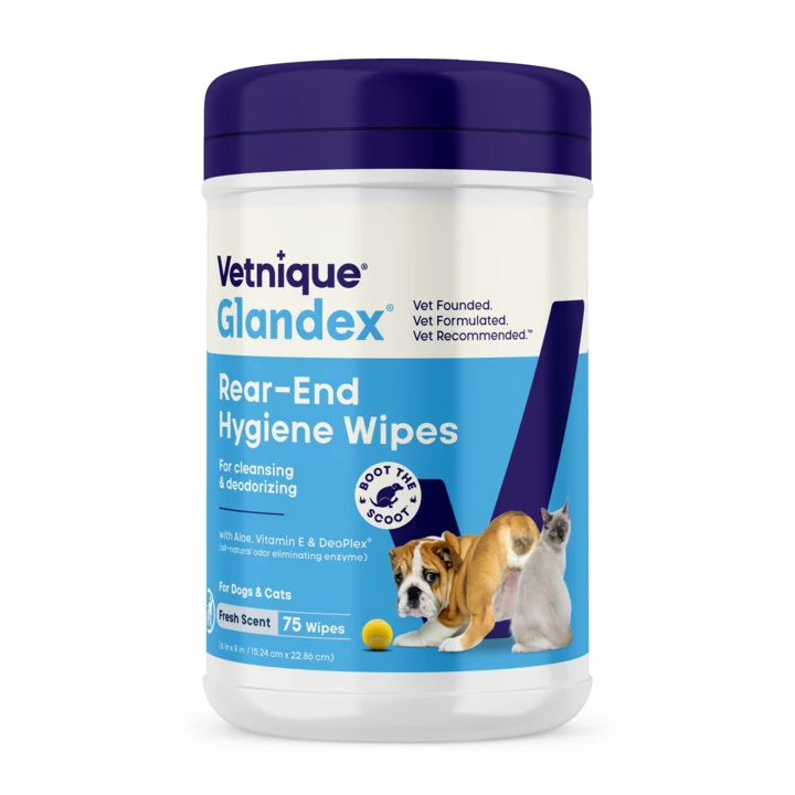 Șervețele de curățare pentru zona din spate a câinilor și pisicilor, 75 bucăți – Glandex Wipes - imagine 1