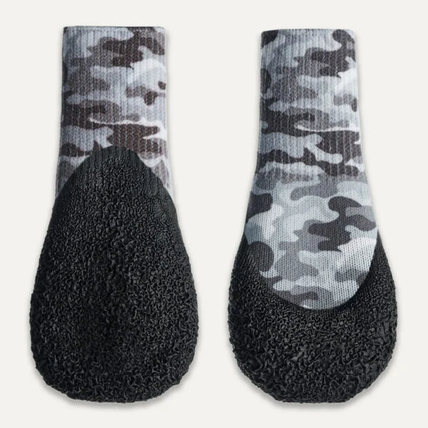 Încălțări impermeabile pentru câini cu talpă de cauciuc, 4 bucăți, XXS, camuflaj și negru – Goo-eez Lites