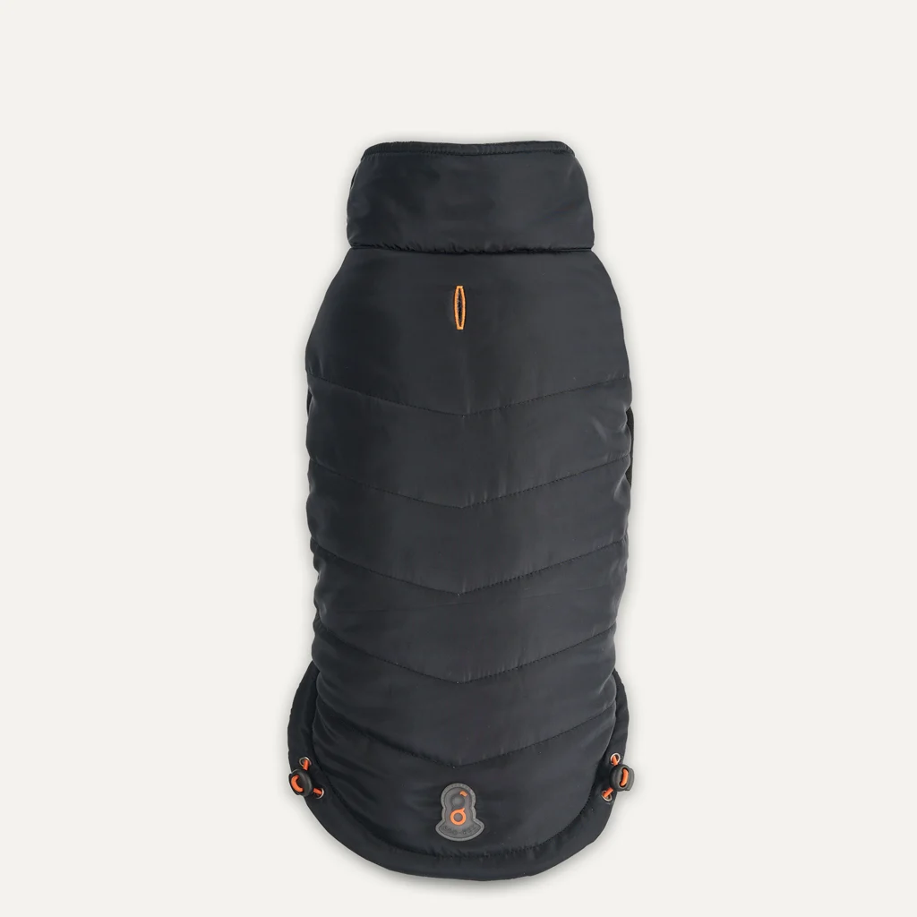 Jachetă pentru câini cu căptușeală din pluș și exterior hidrofug, mărimea XL, neagră – Goo-eez Mock Neck Signature Wrap Jacket - imagine 3