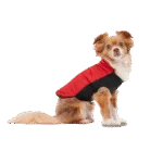 Haină pentru câini cu căptușeală din pluș și exterior hidrofug, mărimea XXS, roșu și negru – Goo-eez Mock Neck Signature Wrap Jacket - imagine 3