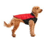 Haină pentru câini cu căptușeală plușată și exterior hidrofug, mărimea XXL, roșu și negru – Goo-eez Mock Neck Signature Wrap Jacket