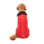 Haină pentru câini cu căptușeală plușată și exterior hidrofug, mărimea XXL, roșu și negru – Goo-eez Mock Neck Signature Wrap Jacket - imagine 2