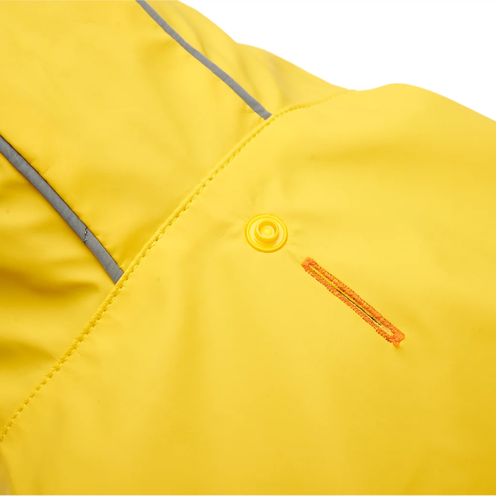 Haină de ploaie pentru câini cu glugă și bandă reflectorizantă, XS, lungimea spatelui 29 cm, galben și gri – Goo-eez Reflective Hooded Raincoat - imagine 5