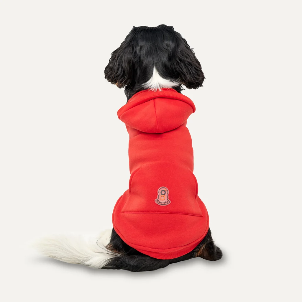 Hanorac din fleece pentru câini, cu căptușeală din pluș, mărimea XXL, roșu și negru – Goo-eez Kangaroo Fleece Hoodie - imagine 4
