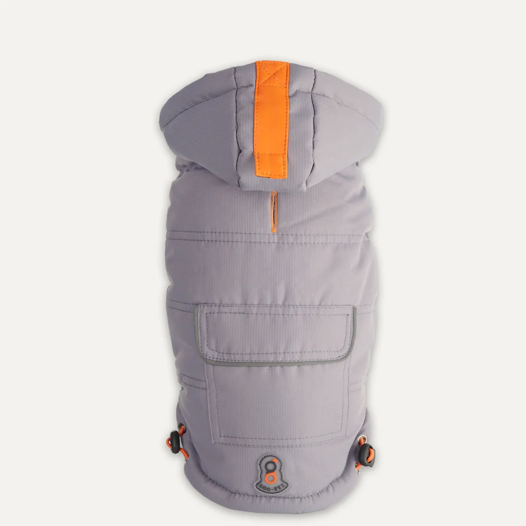 Combinezon de zăpadă pentru câini cu glugă, impermeabil, S, lungime spate 40 cm, gri – Goo-eez Hooded Full Body Snowsuit - imagine 5