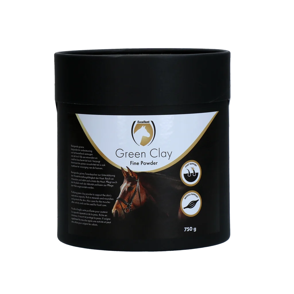 Pulbere de argilă verde pentru piele, 750 g – Excellent Horse Green Clay Fine Powder - imagine 1