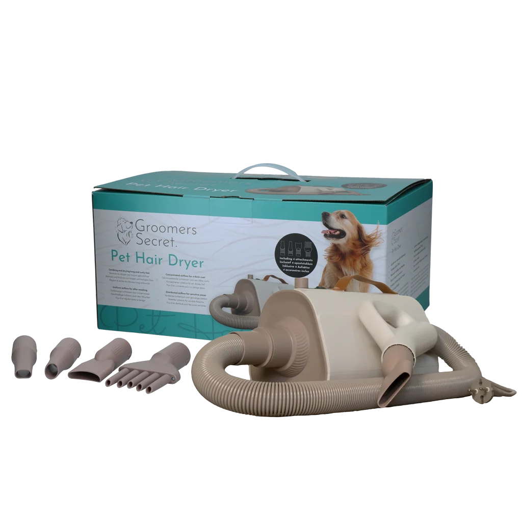 Uscător pentru câini cu accesorii pentru uscare și pieptănare – Groomers Secret Pet Hair Dryer - imagine 1