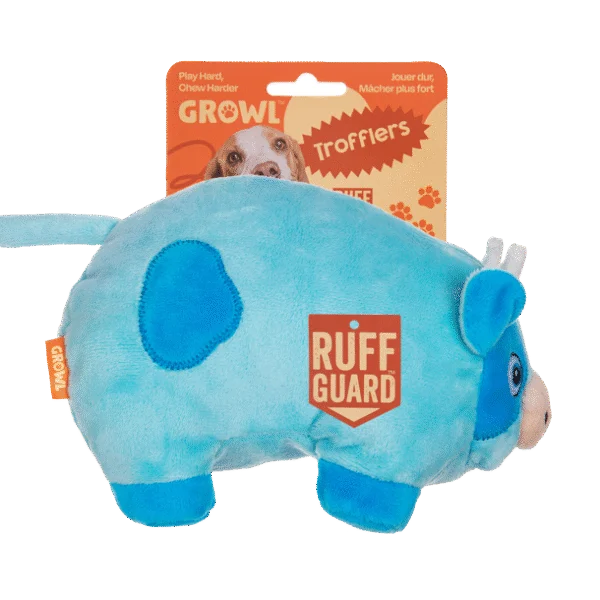 Jucărie de pluș pentru câini cu chițăitoare mare – Growl Trofflers Moo Moo, vaca