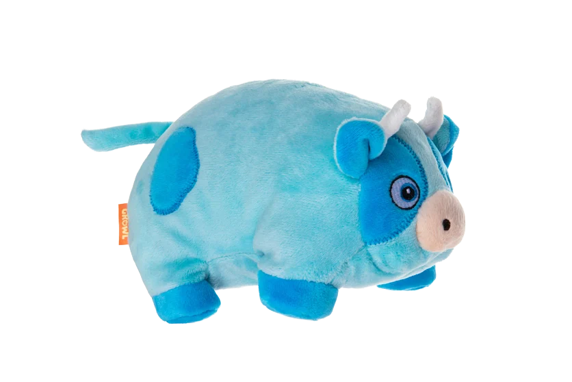 Jucărie de pluș pentru câini cu chițăitoare mare – Growl Trofflers Moo Moo, vaca - imagine 3
