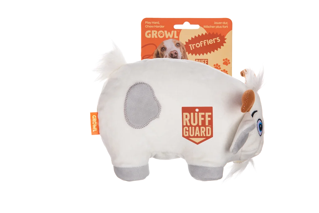 Jucărie de pluș pentru câini cu chițăitoare mare – Growl Trofflers Bleaty, capra - imagine 1
