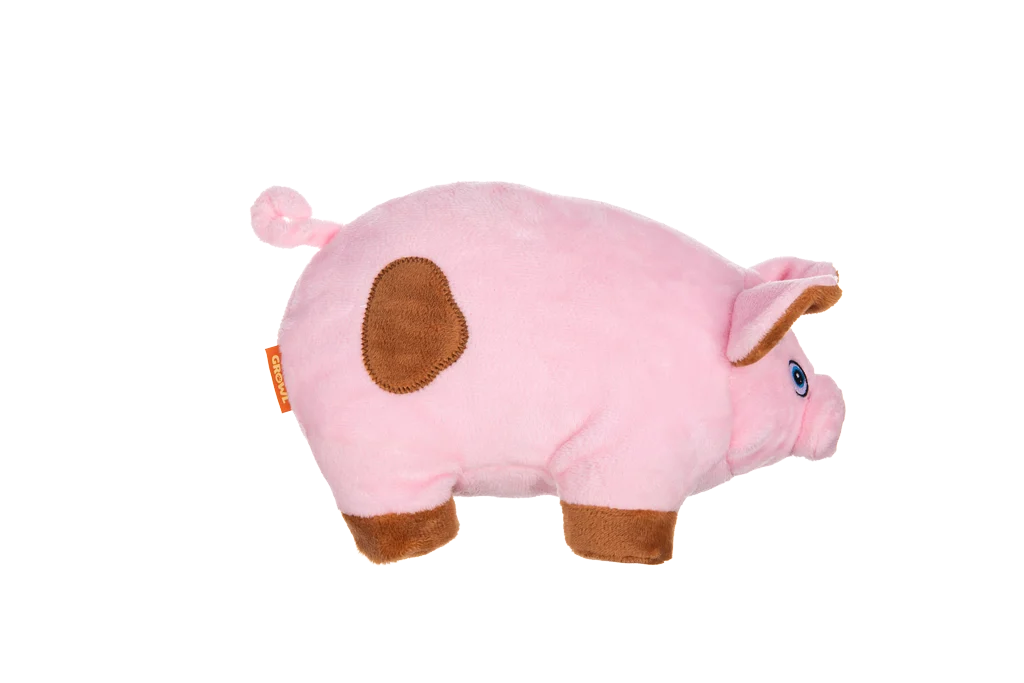 Jucărie de pluș pentru câini cu jucărie chițăitoare mare – Growl Trofflers Oinkers Porcușorul - imagine 2