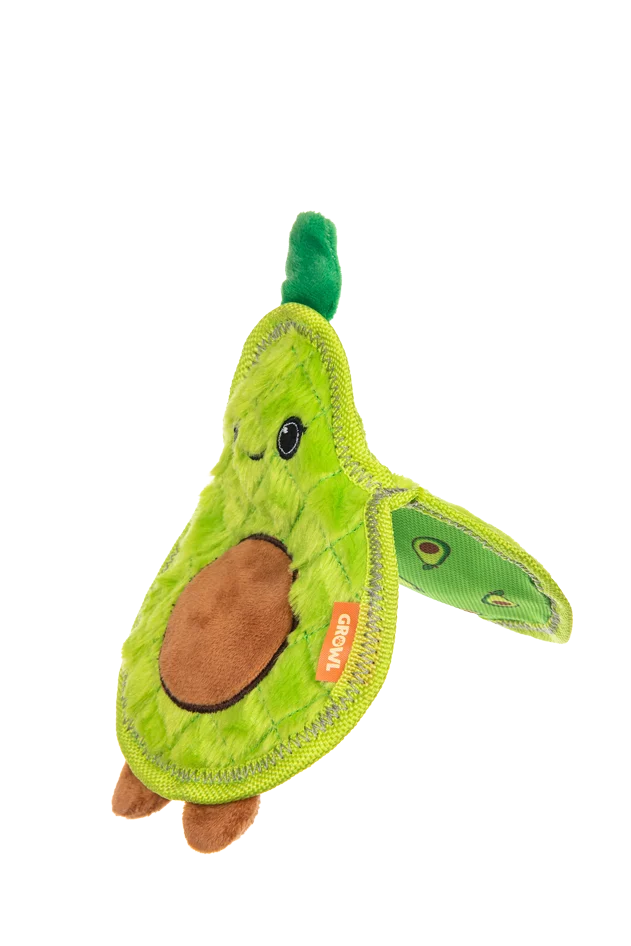 Jucărie pentru câini cu trei squeakere – Growl Flip Floppz Ava Avocado - imagine 3