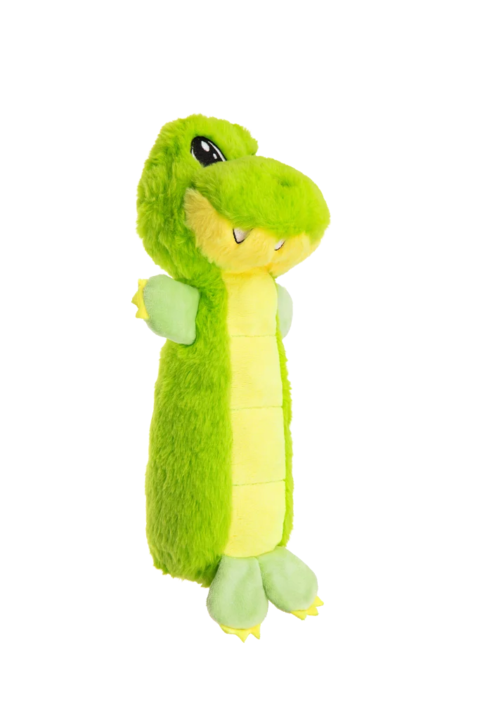 Jucărie de pluș pentru câini cu panou care chițăie și chițăitor – Growl Belly Busters Gary crocodilul - imagine 3