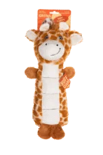 Jucărie de pluș pentru câini cu zonă cu chițăitoare și chițăitoare – Growl Belly Busters Ginny, girafa