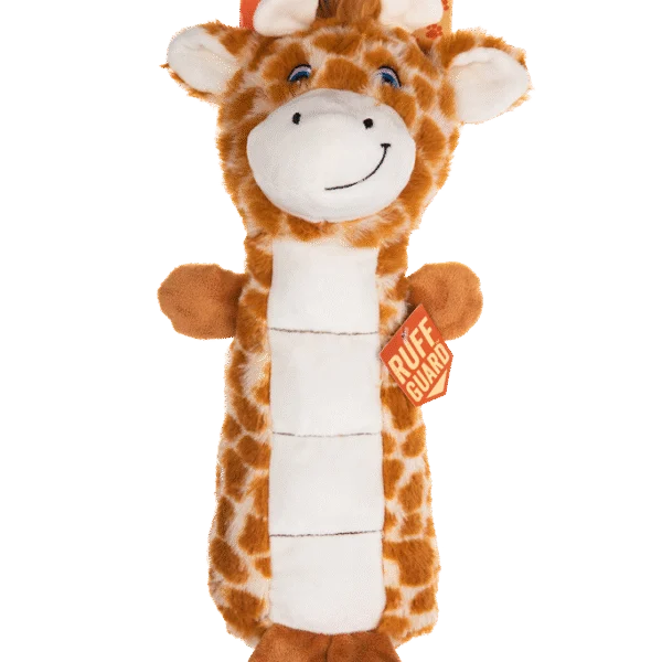 Jucărie de pluș pentru câini cu zonă cu chițăitoare și chițăitoare – Growl Belly Busters Ginny, girafa