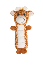 Jucărie de pluș pentru câini cu zonă cu chițăitoare și chițăitoare – Growl Belly Busters Ginny, girafa - imagine 2